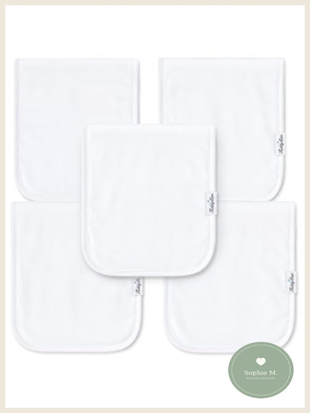 Organic Cotton Baby Burp Cloths 5-Pack Extra Large 21x10 Absorbent